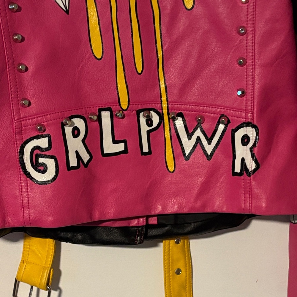 Women’s Red Fox Colorful Studded Leather Jacket Sz. M - Picture 8 of 8